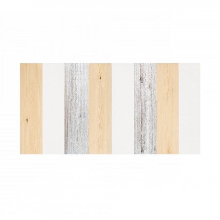Cabeceira de madeira combinada branca e natural