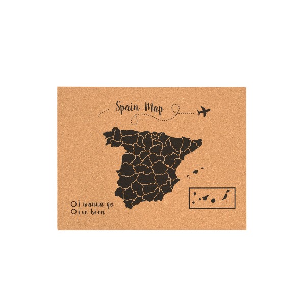 Cortiça  mapa de Espanha preto