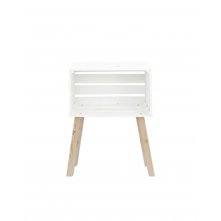 Mesa pequena caixa horizontal pintada de branco