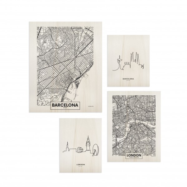 Pack de quadros Barcelona & London