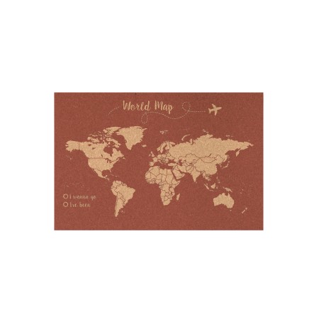 Cortiça mapa do mundo fundo terracota