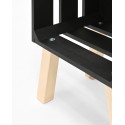 Mesa de cabeceira com caixa vertical e prateleira pintada  ardósia