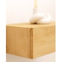 Mesa de cabeceira com caixa vertical e prateleira natural