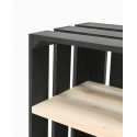 Mesa de cabeceira com caixa vertical e prateleira pintada  ardósia