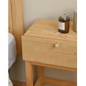 Mesa de cabeceira com caixa vertical e prateleira natural