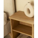 Mesa de cabeceira de madeira maciça em tom de carvalho médio de 50x42cm